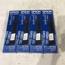 Lot 4 Genuine Epson 7753 Ribbon Cartridges NOS LQ ActionPrinter OEM picture