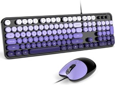 MOFII Wired Keyboard and Mouse Combo, Retro Full Size Typewriter Keyboard  picture