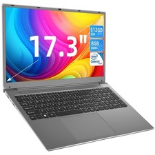 SGIN 17.3 Inch FHD Laptop with 8GB DDR4 512GB SSD Computer 2.8 GHz windows 11 Pr picture