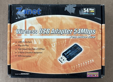 Zonet Wireless USB Adapter 54Mbps 2.4GHz ZEW2501 WPA Encryption w/manual and CD picture