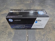 HP CE341A Genuine Toner Cartridge HP 651A Cyan Toner Opened Box Sealed Bag picture