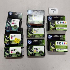 Lot of 8 Genuine HP 933XL Magenta, Yellow & HP 933 3-Pack Color Ink Cartridges picture