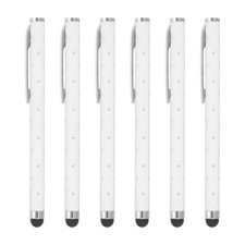 6 Pcs Bling Crystal Stylus Pens for Touch Screens, White picture