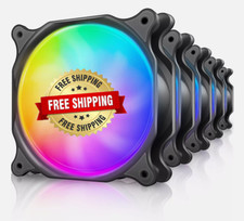 Ventilador De Caja De 120 Mm De Alto Rendimiento, RGB DE 4 PINES (5 Pack) NEW US picture