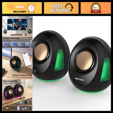 20W Bluetooth PC Speakers, USB & USB-C Powered, RGB Lights, Enhanced Bass, Plug picture