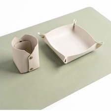 AMZNEVO Desk Pad & Organizer Set for Home Office, Reversible PU Leather Desk ... picture