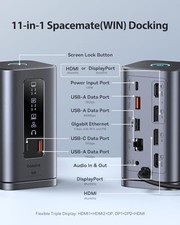 BASEUS DOCKING STATION, SPACEMATE(WIN) 11 IN 1, TRIPLE DISPLAY, 4K -  SPACE GRAY picture