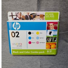 Color OEM HP 02 Series Vivera 6 Black and Color Combo-Pack Ink Cartridges picture