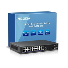 16 Port 2.5G ➕ 2 Port 10G SFP+ Ethernet Switch, NICGIGA 18 Port 2.5Gb Net picture