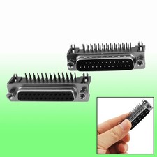 2 Pcs Right Angle D-sub DB 25 Male + Female Connector Adapter picture