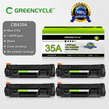 GREENCYCLE 4 Pack CB435A 35A Black Toner for HP LaserJet P1005 P1006 P1007 P1009 picture