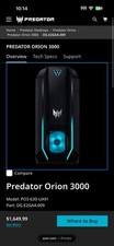 Acer Predator Orion 3000 Gaming Desktop i7-11700F 16GB 1TB 512GB RTX 3070 picture
