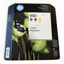 HP 910XL Ink Cartridge 3-Pack Cyan Magenta Yellow Color 3YM86-80006 OfficeJet picture