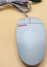 Compaq M-S34 PS/2 2-Button Ball Mouse 141189-401 Vintage Gray Wired-Not Tested picture