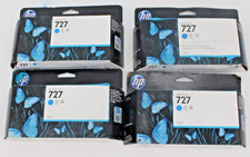 Lot of 4 HP B3P19A Genuine Ink Cartridge HP 727 Cyan Ink 130ML in Box 2017-2023 picture