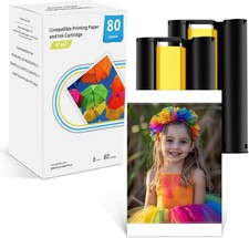 4x6 Photo Printer 80 Sheets Photo Paper & 2 Ink Compatible with Liene Amber M100 picture