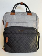 10x14x15” Laptop Backpack Personal Item POCKETS Black Gray Cognac Gold Lovevook picture