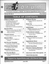 AppleWorks Forum Magazine, June 1992 for Apple II II+ IIe IIc IIgs picture