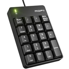 Black Wired Number Pad Numeric Keypad Silent 19 Keys USB Portable Laptop picture