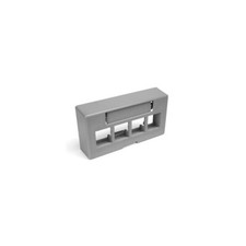 Leviton 49910-EG4 Quickport Modular Furniture Faceplate 4-Port Gray LOT of 17 picture