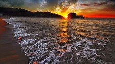 Landscape beach sea sunset sunlight sky Custom Gaming Mat Desk picture