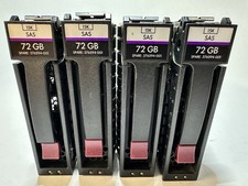 Lot of 4 HP 72GB 15K SAS 3.5” HDD w/ Caddies DF072BABUD Tested picture