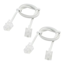 50cm Telephone Extension Cord Cable Phone Line Wire with RJ11 6P2C Plug 2pcs picture