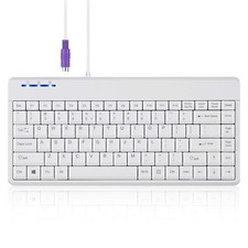 Perixx PERIBOARD-409PW Wired PS2 Mini Keyboard - 12.36x5.75x0.79 inches Dimensio picture