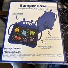 VIVITAR - Kids Bumper Case Cat Design - For iPad/Pro/Air 11 inch Blue picture