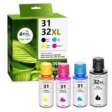 32XL/31 Black Cyan Yellow Magenta High Yield Ink Refills 4/Pack picture