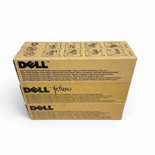 Lot of 3 Genuine Dell FM066/FM065 Toner Cartridges (2 Yellow + 1 Cyan) OEM picture