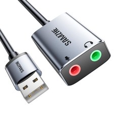 SAMZHE USB to Audio Jack Sound Card Adapter with Dual TRS 3-Pole 3.5mm... picture