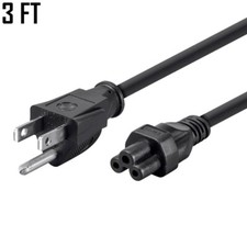 3FT Laptop Power Cord Cable AC 3-Prong US to C5 3-Pin Clover Leaf / Mickey Mouse picture