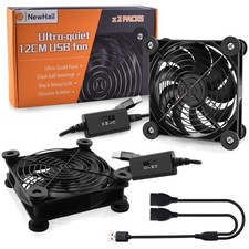 Compact 2-Pack USB Cooling Fans - Silent Operation at 19 dBA for Routers & More picture