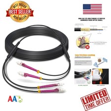 100ft OM4 Fiber Patch Cable LC LC Duplex Armored Multimode 10Gb picture