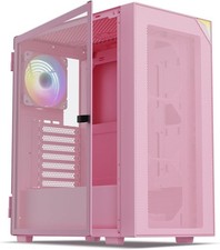 AL800 Pink Full Tower PC Case - Tempered Glass, ARGB Fans, E-ATX Support picture