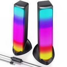 1 PCS RGB PC Computer Speakers Gaming Full Screen LED Breathing Light 2.0 USB picture