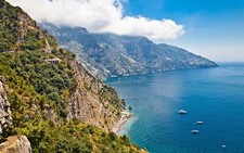 Landscape sea coast italy nature shrubs mountains cliff Custom Gaming Mat Desk picture