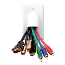 Vanco 120614X Custom Two-Piece Bulk Cable Wall Plate and single gang bracket picture