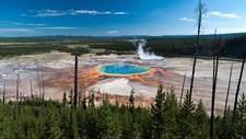 Landscape yellowstone national park geysers wyoming Custom Gaming Mat Desk picture
