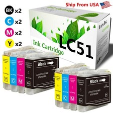 8PK LC51 LC-51 Ink Cartridge for DCP-130C FAX-1360 Printer picture