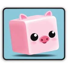 Kawaii Cube Pig Gaming Mouse Pad | Cute Pink Piglet Desk Mat picture