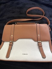 Missnine Canvas Laptop Briefcase Bag Capacity, Shoulder Strap Tan/Brown picture