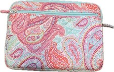 15” Laptop Sleeve Studio C Paisley Pink Mint Green Padded EUC picture