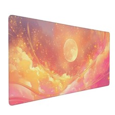 Cute Aesthetic Cloud Gaming Mouse Pad, Pink Anime Desk Mat with Anti-Slip Bas... picture