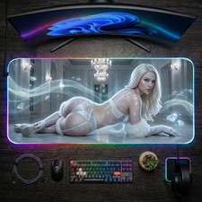 Emma Frost Mouse Pad, Marvel LED RGB Desk Mat, Gift for Gamer, Room Decor picture