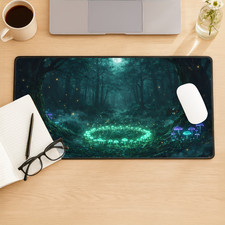 Enchanted Forest Fairy Desk Mat 16x32 Magic Glow Mouse Pad XL picture