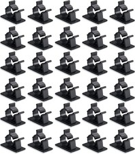 Viaky 30 Pcs Black Clips Self Adhesive Backed Nylon Wire Adjustable Cable Cli... picture