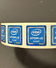 2 Pcs Intel Atom x 5 Inside  Sticker Label  Decal 18mm x 18mm picture
