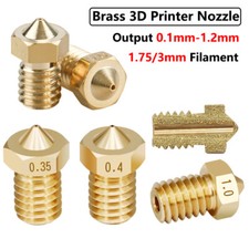 0.1mm to 1.2mm V5 V6 Brass Extruder Nozzle M6 3D Printer For 1.75mm/3mm Filament picture